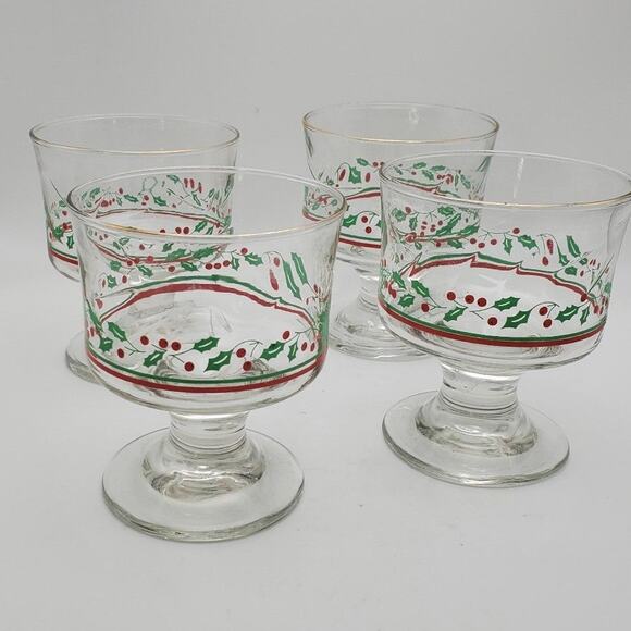 1987 Arby's Libbey Parfait Glasses Set of 4 Christmas - Picture 4 of 12
